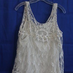 Cream colored sleveless shell